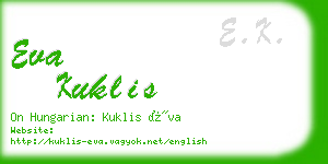 eva kuklis business card